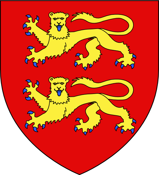 Blason de la Normandie avec deux léopards or sur fond rouge