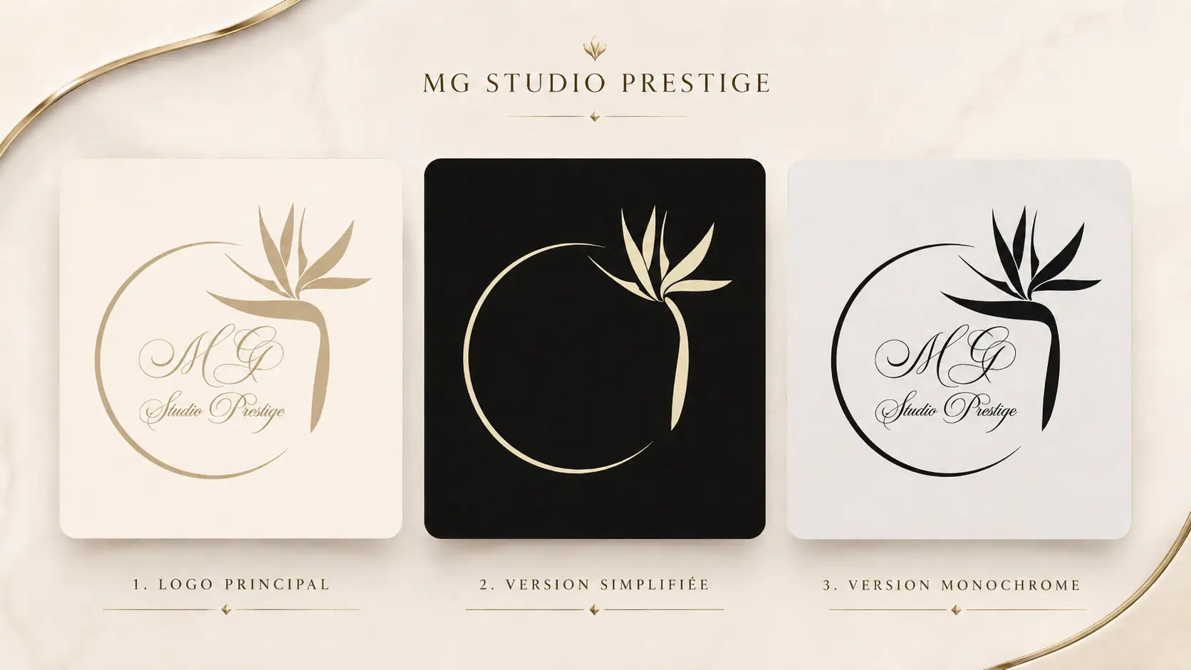 MG studio plusieurs version du logo