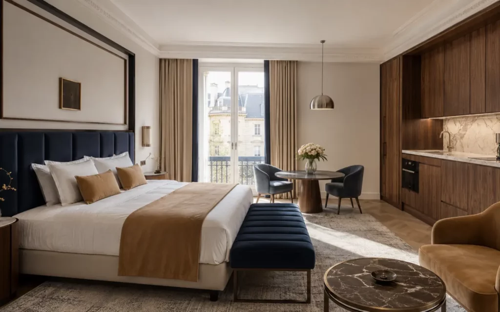 Studio premium contemporain avec mobilier sur mesure